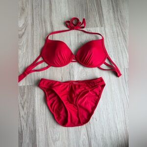 VENUS Red Bikini Top & Bottom Set Size 2 / Structured Top ❤️
